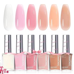 imageBeetles Pastel Nail Polish Set  Butter Kiss 6 Colors Glitter Spring Nail Polish Quick Dry Set Spring Nails Art Long Lasting Shine DIY Manicure Easter Nails Gift for Her0Bare Serenity