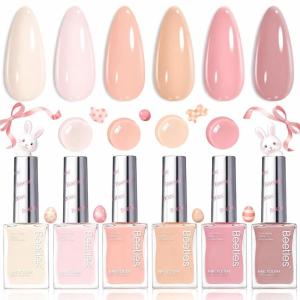 imageBeetles Pastel Nail Polish Set  Butter Kiss 6 Colors Glitter Spring Nail Polish Quick Dry Set Spring Nails Art Long Lasting Shine DIY Manicure Easter Nails Gift for Her0Vanilla Cloud