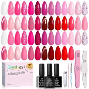 imageBeetles Pink Gel Polish Set  Loves Prism 25 Color Pink Gel Polish Set with Nail Tools White Red Glitter Pearl Spring Nail Gel Salon DIY Soak Off UV Nail Lamp Easter Gifts for WomenLoves Prism