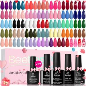imageBeetles Pink Gel Polish Set  Loves Prism 25 Color Pink Gel Polish Set with Nail Tools White Red Glitter Pearl Spring Nail Gel Salon DIY Soak Off UV Nail Lamp Easter Gifts for Women00 Fingertip Palette