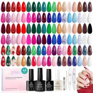 imageBeetles Pink Gel Polish Set  Loves Prism 25 Color Pink Gel Polish Set with Nail Tools White Red Glitter Pearl Spring Nail Gel Salon DIY Soak Off UV Nail Lamp Easter Gifts for Women00 Glitz Galaxy