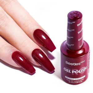 imageBeetles Pro Shimmer Gel Polish  Emotional Support Red Cherry Mocha Burgundy Color 20ML Glitter Gel Polish UV Nail Lamp Cure Needed Nail Arts SalonQuality Shine Long LastingEmotional Support Red