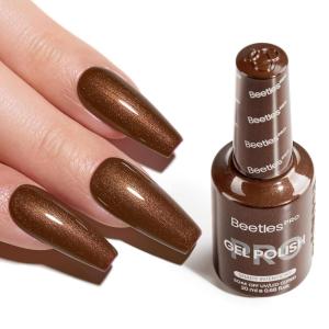 imageBeetles Pro Shimmer Gel Polish  Emotional Support Red Cherry Mocha Burgundy Color 20ML Glitter Gel Polish UV Nail Lamp Cure Needed Nail Arts SalonQuality Shine Long LastingShady Intentions