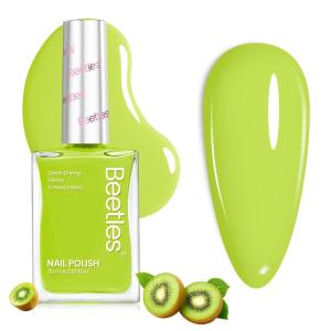 imageBeetles Soft Butter Yellow Nail Polish  051Fl Oz15ML Pastle Yellow Nail Polish Quick Dry for Spring Nails LongLasting Pastel Nails Fingernail Art Effect for Manicure SalonLush Fruit Green