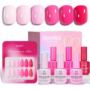imageBeetles Spring Nectar Jelly Gel Nail Polish Set  6 Colors 15ML Pastel Gel Polish Kit Pink Purple Blue Mint Green Yellow Sheer Translucent Effect Soak Off UV Nail Art Manicure Gift for WomenRomance in Air