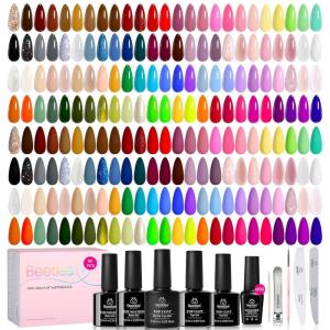 imageBeetles Spring Pudding Jelly Gel Nail Polish Set  28PCS 20 Colors Jelly Pink Purple Red Blue Green Glitter Silver Cat Eye Base Glossy Matte Top Coat French Nails Gift for WomenInfinite Inspiration
