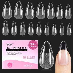 imageBeetles Super Strong Nail Glue 10g for Press On Nails No Uv Lamp Needed Quick Drying Long Lasting Easy Control Semi Solid Nail Glue for False Acrylic Nails01Medium Almond 320pcs FlatX Nail Tips
