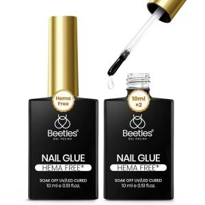 imageBeetles Super Strong Nail Glue for Press On Nails No UV Light Needed 2Pcs 10g Quick Drying Semi Solid Nail Glue Strong Hold for False amp Acrylic Nails32 2Pcs HemaFree Nail Glue