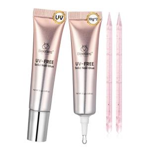 imageBeetles Super Strong Nail Glue for Press On Nails No UV Light Needed 2Pcs 10g Quick Drying Semi Solid Nail Glue Strong Hold for False amp Acrylic Nails032Pcs UVFree Semi Solid Nail Glue