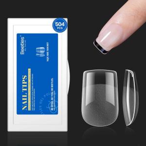imageBeetles Super Strong Nail Glue for Press On Nails No UV Light Needed 2Pcs 10g Quick Drying Semi Solid Nail Glue Strong Hold for False amp Acrylic Nails91Square Extra Short 504pcs Etch X Nail Tips