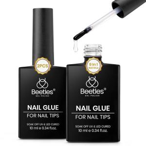 imageBeetles Super Strong Nail Glue for Press On Nails No UV Light Needed 2Pcs 10g Quick Drying Semi Solid Nail Glue Strong Hold for False amp Acrylic Nails022Pcs 10ml Gel Nail Glue