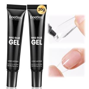 imageBeetles Super Strong Nail Glue for Press On Nails No UV Light Needed 2Pcs 10g Quick Drying Semi Solid Nail Glue Strong Hold for False amp Acrylic Nails0  2Pcs20g Solid Nail Glue Gel