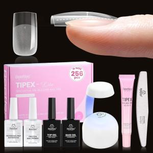 imageBeetles Tipex Lite PreBuilt Apex Nail Tips Kit Square Short 256pcs 16 Sizes with Tipex Nail Glue Dehydrator Primer Base amp Top Coat Mini UV Lamp AllinOne Gel Nail Kit3BTipex Lite Kit with PrimerSquare Short