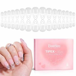 imageBeetles Tipex Lite PreBuilt Apex Nail Tips Kit Square Short 256pcs 16 Sizes with Tipex Nail Glue Dehydrator Primer Base amp Top Coat Mini UV Lamp AllinOne Gel Nail Kit00Tipex LiteNail Tips