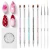 imageBeetles Blooming Gel for Nails  Easy Blooming Nail Art Gel for Floral amp Marble Designs UVLED Cure Soak Off DIY at Home Gift for Women8pcs Doubleheaded Nail Art Brush