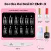 imageBeetles Gel Nail Kit EtchX Coffin Medium 288pcs 12 Sizes Nail Tips 3Pcs 15ml HEMAFree Nail Glue Top Coat amp Base Gel Set with Mini Lamp Press On Nail Long Lasting Extension DIY Set at Home32 Coffin Medium 288pcs HemaFree Nail Kit