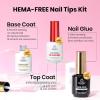 imageBeetles Gel Nail Kit EtchX Coffin Medium 288pcs 12 Sizes Nail Tips 3Pcs 15ml HEMAFree Nail Glue Top Coat amp Base Gel Set with Mini Lamp Press On Nail Long Lasting Extension DIY Set at Home34 Square Short 288pcs HemaFree Nail Kit