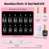 imageBeetles Gel Nail Kit EtchX Coffin Medium 288pcs 12 Sizes Nail Tips 3Pcs 15ml HEMAFree Nail Glue Top Coat amp Base Gel Set with Mini Lamp Press On Nail Long Lasting Extension DIY Set at Home31 Almond Short 288pcs HemaFree Nail Kit
