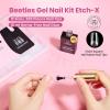 imageBeetles Gel Nail Kit EtchX Coffin Medium 288pcs 12 Sizes Nail Tips 3Pcs 15ml HEMAFree Nail Glue Top Coat amp Base Gel Set with Mini Lamp Press On Nail Long Lasting Extension DIY Set at Home13 Square Short 288pcs Etch X Nail Kit