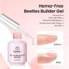 imageBeetles HEMA Free Builder Gel for Nails 3 Pcs Glitter Pink Builder Nail Gel with Gel Top and Base Coat Set for Gel Polish Long Lasting Strengthening Safe LowSensitivity Formula Nail Gifts for Women15ml Top  Base  Pink Builder