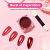 imageBeetles Red Chrome Nail Powder Mirror Effect Chrome Powder for Nails Metallic Red Gel Polish Nail Art DIY Decoration Gifts for Women1Clear