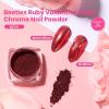 imageBeetles Red Chrome Nail Powder Mirror Effect Chrome Powder for Nails Metallic Red Gel Polish Nail Art DIY Decoration Gifts for Women1Clear