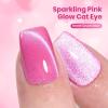 imageBeetles Sweet Crush Glow Pink Cat Eye Gel Nail Polish  15ML Valentines Gel Polish Glitter Pink Cat Eye with Heartshaped Magnet Shimmer Effect Soak Off UV Nail Art DIY Manicure Gifts for Women000Sweet Crush Glow