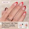 imageBeetles X Press Plus French Tips Press On Nails 16 Sizes 224 Pcs Pastel Short Almond Press On Nails Gel Nail Tips PreApplied Primer Base Coat Soak Off Uv Nail Extension Manicure Gift for WomenMS Almond  Rouge French Kit