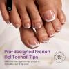 imageBeetles X Press Plus French Tips Press On Nails 16 Sizes 224 Pcs Pastel Short Almond Press On Nails Gel Nail Tips PreApplied Primer Base Coat Soak Off Uv Nail Extension Manicure Gift for Women4Short AlmondToenails