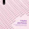 imageBeetles X Press Plus French Tips Press On Nails 16 Sizes 224 Pcs Pastel Short Almond Press On Nails Gel Nail Tips PreApplied Primer Base Coat Soak Off Uv Nail Extension Manicure Gift for WomenFS Almond DesignPink
