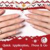 imageBeetles X Press Plus French Tips Press On Nails 16 Sizes 224 Pcs Pastel Short Almond Press On Nails Gel Nail Tips PreApplied Primer Base Coat Soak Off Uv Nail Extension Manicure Gift for WomenZShort AlmondChristmas Snow