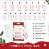 imageBeetles X Press Plus French Tips Press On Nails 16 Sizes 224 Pcs Pastel Short Almond Press On Nails Gel Nail Tips PreApplied Primer Base Coat Soak Off Uv Nail Extension Manicure Gift for WomenZShort AlmondChristmas Snow