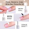 imageBeetles X Press Plus French Tips Press On Nails 16 Sizes 224 Pcs Pastel Short Almond Press On Nails Gel Nail Tips PreApplied Primer Base Coat Soak Off Uv Nail Extension Manicure Gift for WomenMM Almond  Fierce French Kit