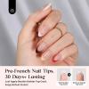 imageBeetles X Press Plus French Tips Press On Nails 16 Sizes 224 Pcs Pastel Short Almond Press On Nails Gel Nail Tips PreApplied Primer Base Coat Soak Off Uv Nail Extension Manicure Gift for WomenOBeetles X Press KitShort Squaval