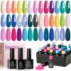 imagebeetles Gel Polish Set  EVeryday Muse Collection 20 Colors 15ML Pink Yellow Blue Spring Colors Gel Set with Base Top Coat Trendy Colors Uv LED Lamp Salon DIY at Home Nails Gifts for WomenFantasyland Collection