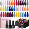 imagebeetles Gel Polish Set  EVeryday Muse Collection 20 Colors 15ML Pink Yellow Blue Spring Colors Gel Set with Base Top Coat Trendy Colors Uv LED Lamp Salon DIY at Home Nails Gifts for Women20Pcs Neon Nude Orange