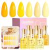 imageBeetles Yellow Gel Nail Polish Set  Sunny Pantry with Color Card 6Colors HEMA FREE Yellow Gel Nail Polish Set 15ML051FlOz Same Color Bottle LongLasting Soak Off UV Lamp Summer Spring Nails Art0Sunny Pantry