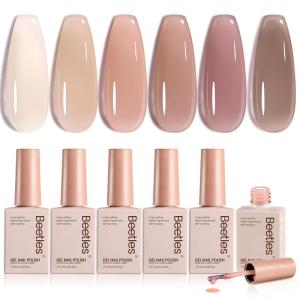 imageBeetles Bubbly Mixology Cat Eye Gel Nail Polish Set  8 Colors Pastel Spring Shimmer Glitter Gel Polish Kit Pink Blue Orange Green Yellow Purple Velvet Gel Soak Off UV DIY Manicure Gift for Women000Dusky Mocha