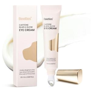 imageBeetles Caffeine Eye Cream with Retinol Blur amp Glow Under Eye Cream for Dark Circles amp Puffiness Help Improve the Look of Fine Lines Brighten Eyes Care with Cooling Metal Tip 068 fl oz 20 ml