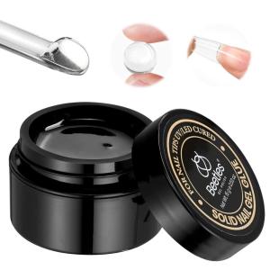 imageBeetles Gel Nail Kit EtchX Coffin Medium 288pcs 12 Sizes Nail Tips 3Pcs 15ml HEMAFree Nail Glue Top Coat amp Base Gel Set with Mini Lamp Press On Nail Long Lasting Extension DIY Set at Home02 15g Solid Nail Glue Gel