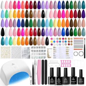 imageBeetles Gel Nail Polish Kit with U V Light and Nail Drill  55Pcs Gel Nails Kit 32 Color LuliCore Polka Set with Base Top Coat Professional Manicure Set Home Salon DIY Gifts for Women Teens Girls0 32 Colors Emotional Spectrum PRO