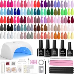 imageBeetles Gel Nail Polish Kit with U V Light and Nail Drill  55Pcs Gel Nails Kit 32 Color LuliCore Polka Set with Base Top Coat Professional Manicure Set Home Salon DIY Gifts for Women Teens Girls1Color Enchantment Pro