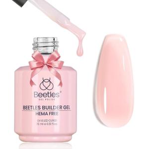 imageBeetles HEMAFREE amp TPO FREE Builder Nail GelPeach Skin 2 Colors Strengthening Nails Building Apex amp Extension Clear amp Jelly Nude Pink Builder Gels for Beginner DIY Salon at Home UV amp LED Lamp NeedA3HEMA FreeJelly Water Pink