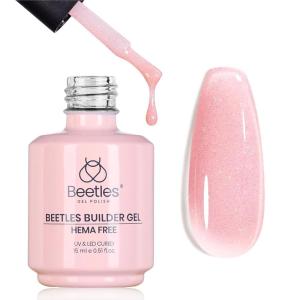 imageBeetles HEMAFREE amp TPO FREE Builder Nail GelPeach Skin 2 Colors Strengthening Nails Building Apex amp Extension Clear amp Jelly Nude Pink Builder Gels for Beginner DIY Salon at Home UV amp LED Lamp NeedA4HEMA FreeSheer Glitter Light Pink