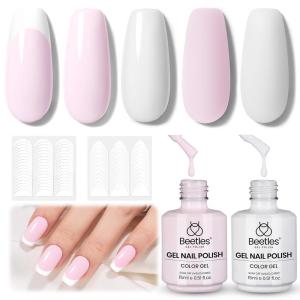 imageBeetles Sweet Crush Glow Pink Cat Eye Gel Nail Polish  15ML Valentines Gel Polish Glitter Pink Cat Eye with Heartshaped Magnet Shimmer Effect Soak Off UV Nail Art DIY Manicure Gifts for Women000Pure French