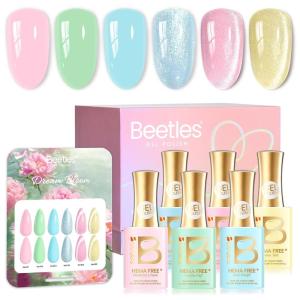 imageBeetles Yellow Gel Nail Polish Set  Sunny Pantry with Color Card 6Colors HEMA FREE Yellow Gel Nail Polish Set 15ML051FlOz Same Color Bottle LongLasting Soak Off UV Lamp Summer Spring Nails ArtDream Bloom