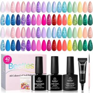 imagebeetles Gel Polish Set  EVeryday Muse Collection 20 Colors 15ML Pink Yellow Blue Spring Colors Gel Set with Base Top Coat Trendy Colors Uv LED Lamp Salon DIY at Home Nails Gifts for WomenWoodland Fairy