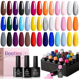 imagebeetles Gel Polish Set  EVeryday Muse Collection 20 Colors 15ML Pink Yellow Blue Spring Colors Gel Set with Base Top Coat Trendy Colors Uv LED Lamp Salon DIY at Home Nails Gifts for Women20Pcs Neon Nude Orange