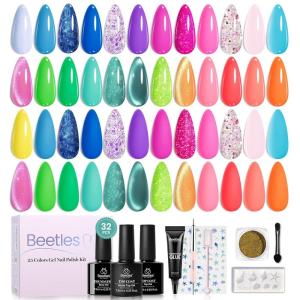 imagebeetles Gel Polish Set  EVeryday Muse Collection 20 Colors 15ML Pink Yellow Blue Spring Colors Gel Set with Base Top Coat Trendy Colors Uv LED Lamp Salon DIY at Home Nails Gifts for WomenOcean Odyssey