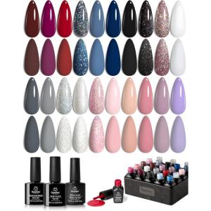 imagebeetles Gel Polish Set  EVeryday Muse Collection 20 Colors 15ML Pink Yellow Blue Spring Colors Gel Set with Base Top Coat Trendy Colors Uv LED Lamp Salon DIY at Home Nails Gifts for Women0  Colors Modern Muse